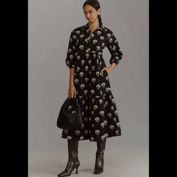Maeve by Anthropologie - The Bettina Tiered Shirt Dress (Size: Large) - Picture 3 of 3